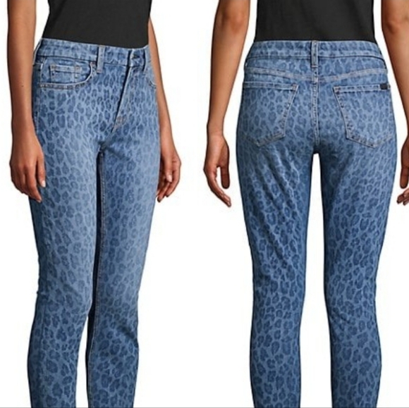 NWT 7 for All Mankind Jen7 Skinny Ankle Enhance Me Leopard Jean 2 - Picture 2 of 8